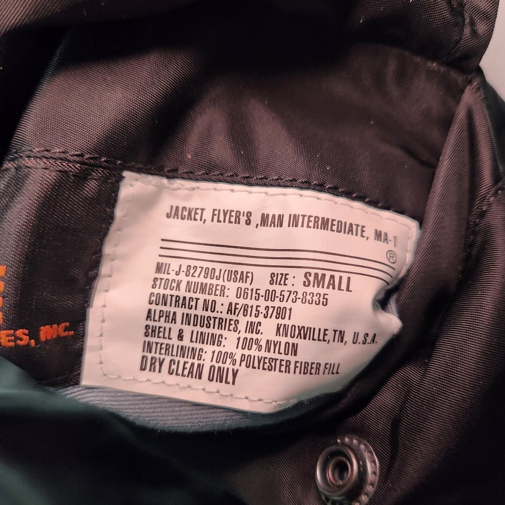Alpha Industries NASA Apollo MA-1 Reversible Bomber Jacket S - Picture 9 of 12